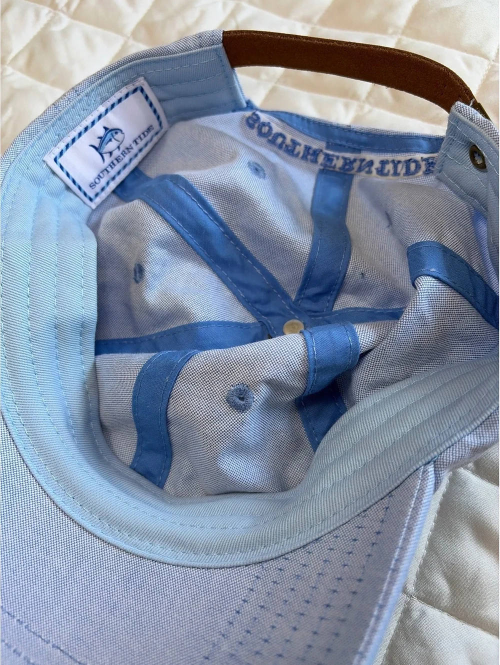 Southern Tide Mini Skipjack Ball Cap in baby blue